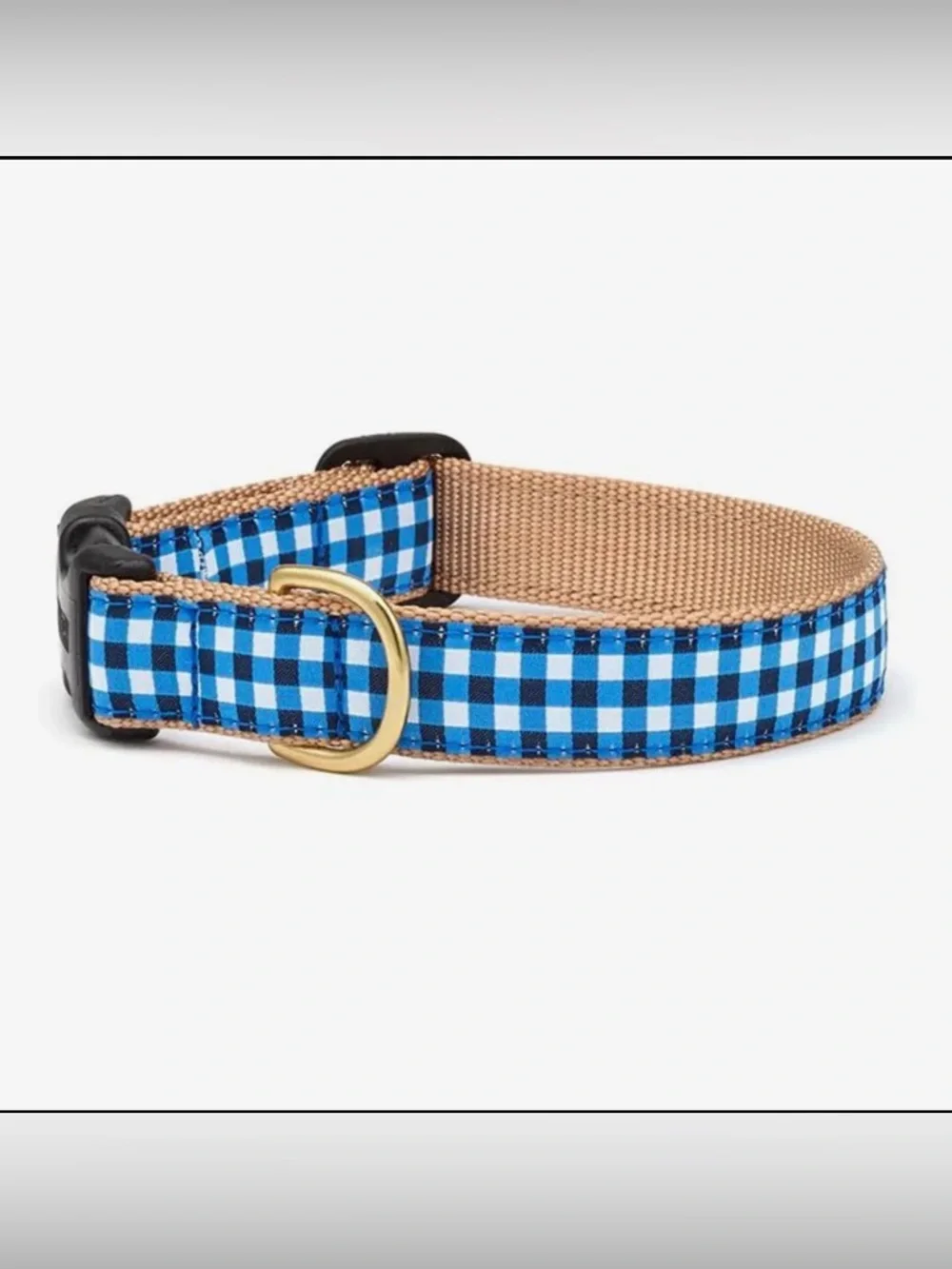 Up Country Blue Gingham Dog Collar - Multiple Sizes